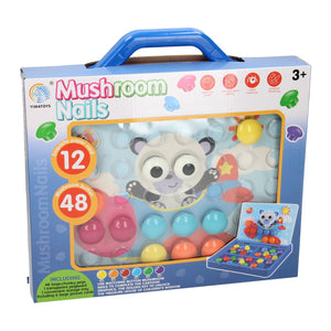 Lobbes mozaïek speelgoed jumbo insteekmozaïek buttons koffer 60dlg.
