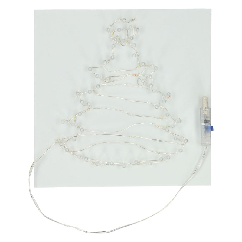 Afbeelding laden in galerijviewer, String art kerstboom met led lampjes
