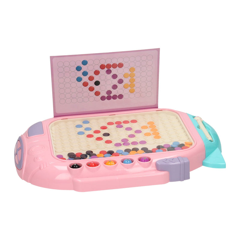 Afbeelding laden in galerijviewer, Lobbes speelgoed bv kleuren buttons spel met magnetische pen roze

