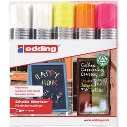 Krijtmarker edding e4090 kleurenassortiment 5 stuks