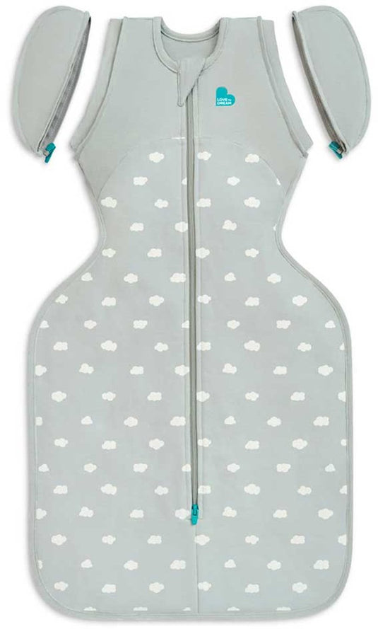 Love to dream ™ babyslaapzak swaddle up™ - inbakeren afbouwen - baby 3-6 maanden - 6-8.5 kg - all season - clouds olive