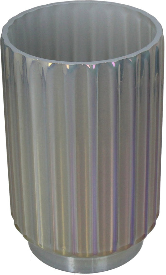 Hd collection vaas glas grijs 12,5x12,5x23cm