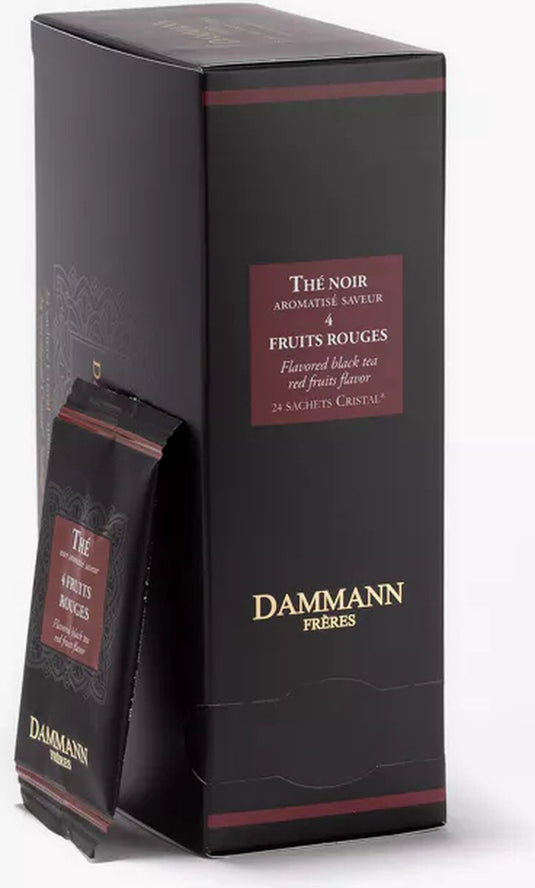 Dammann frères - 4 fruits rouge - 24 crystal teabags - zwarte thee