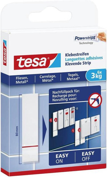 Tesa 1051190 - powerstrips® tegels metaal 3kg | 5 stuks