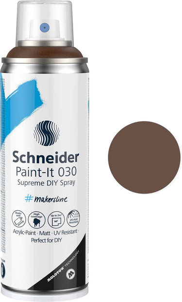 Schneider schrijfwaren schneider spuitbus verf - paint-it 030 - diy spuitverf - acrylverf - 200ml - bruin - s-ml03050083