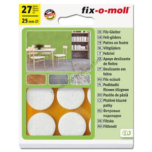 Fix-o-moll vilt wit 25mm 27 stuks