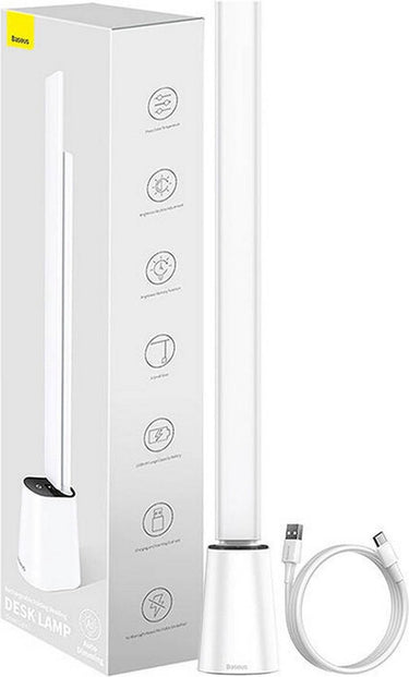 Baseus - verstelbaar bureaulamp led - automatisch handmatig dimbaar - wit en warm licht - wit