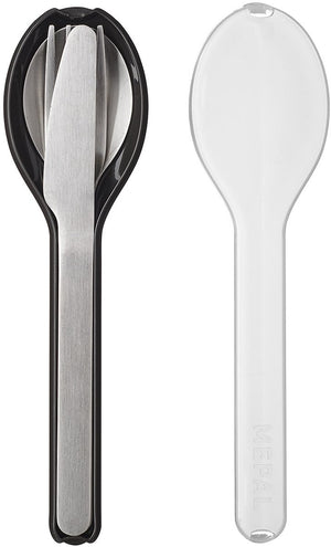 Mepal - ellipse bestekset 3-delig - mes. vork en lepel - rvs - nordic black