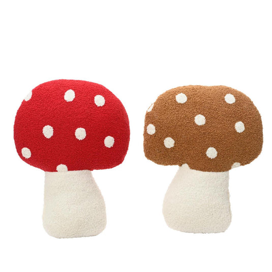 Decoris kussen paddenstoel polyester 37x32x5cm 2 assorti
