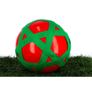 Afbeelding laden in galerijviewer, Rode crossbal met groene rubberband | 10 stuks
