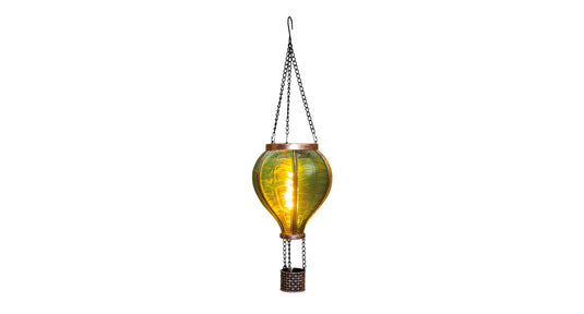 Luchtballon solar 12led met vlameffect 11x36cm groen