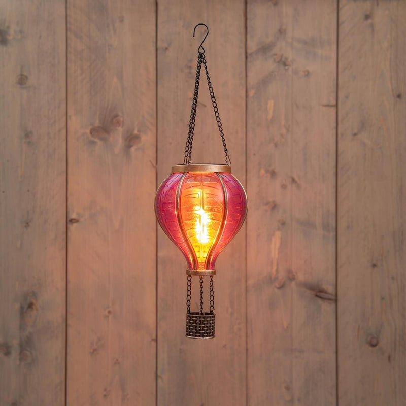 Afbeelding laden in galerijviewer, Anna's collection solar luchtballon met vlameffect roze 12led 11x36cm
