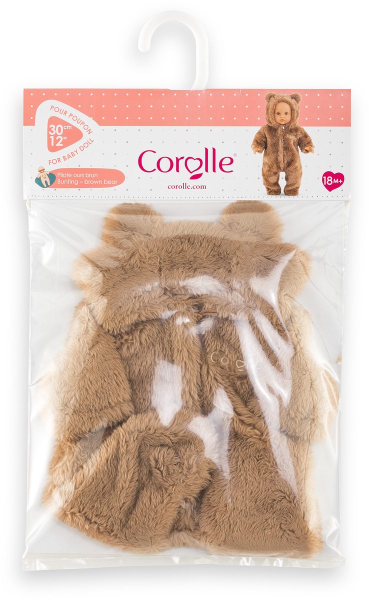 Afbeelding laden in galerijviewer, Corolle poppenkostuum beren onesie bruin - 30cm poppen kleding. m
