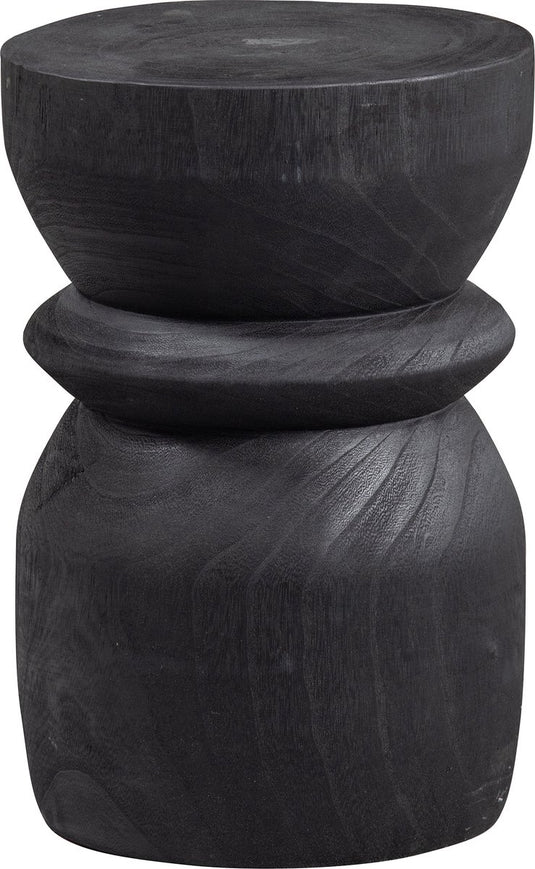 Woood bikkel kruk - hout - zwart - 40x28x28