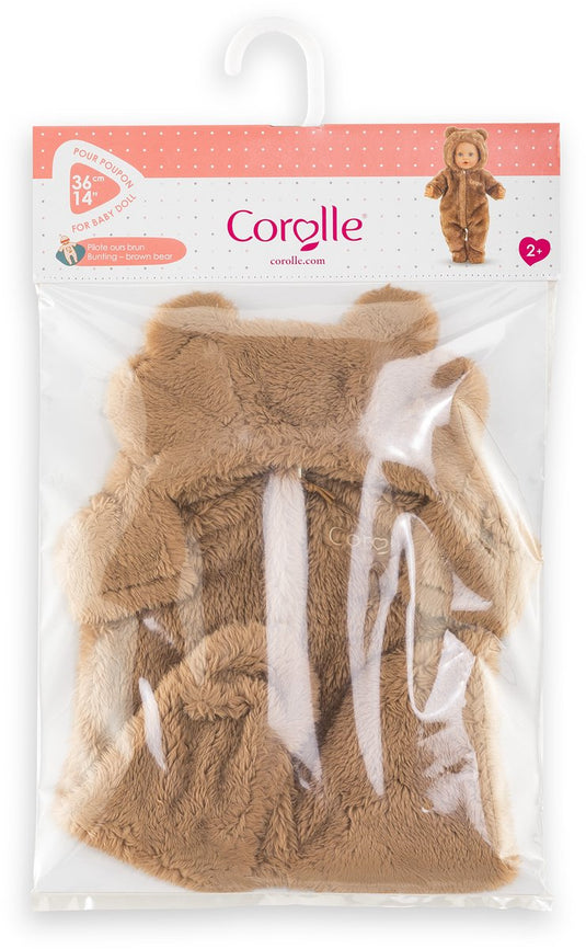 Corolle poppenkostuum bruin berenpakje 36cm zachte onesie. m