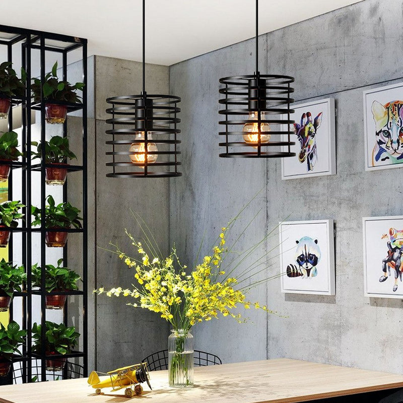 Afbeelding laden in galerijviewer, Homestyle pro mk014-b industriële hanglamp 16x19 cm zwart metaal
