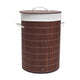 Homestyle pro ronde opvouwbare bamboe wasmand 35x50 cm bruin wit
