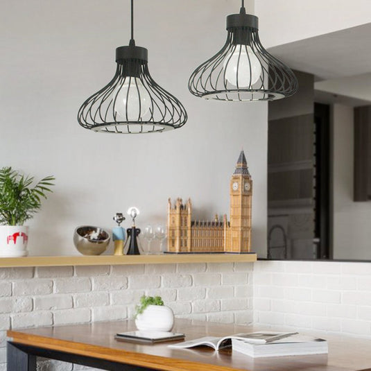 Homestyle pro mk013-b industriële hanglamp 23x20 cm zwart metaal