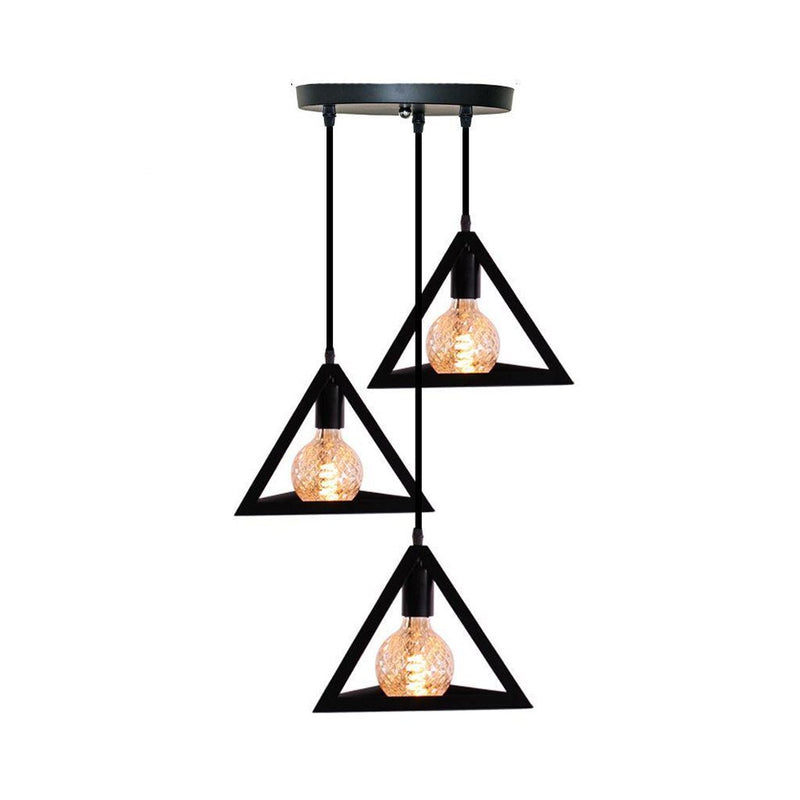 Afbeelding laden in galerijviewer, Homestyle pro mk022-b industriële pyramide hanglampen zwart metaal
