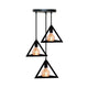 Homestyle pro mk022-b industriële pyramide hanglampen zwart metaal