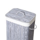 Homestyle pro rechthoekige bamboe wasmand 40x30x60 cm grijs wit
