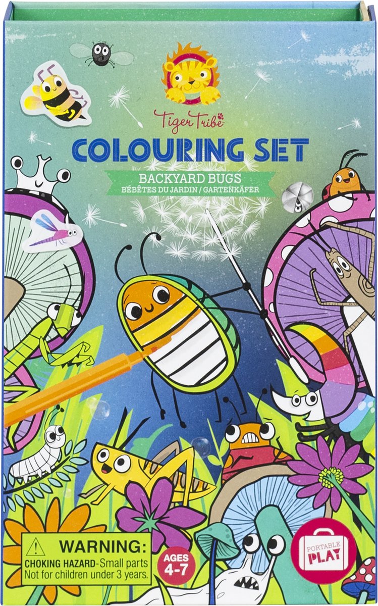 Afbeelding laden in galerijviewer, Tiger tribe kleurset tuinbeestjes kleurplezier voor kinderen - creatieve set.
