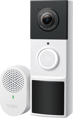 Tp-link tapo d210 draadloze video deurbel met camera - inclusief gong - consumentenbond beste koop - 2k 3mp - 160° beeld - kleur nachtzicht - tot 6 maanden accu - zonder abonnement - ip65 - tot 512gb lokale opslag - alexa google