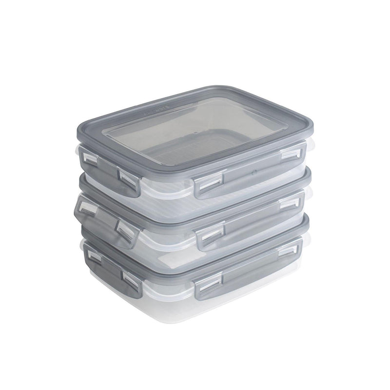 Afbeelding laden in galerijviewer, Sunware club cuisine diepvriesdozenset met clips set van 3 0,7l transparant grijs
