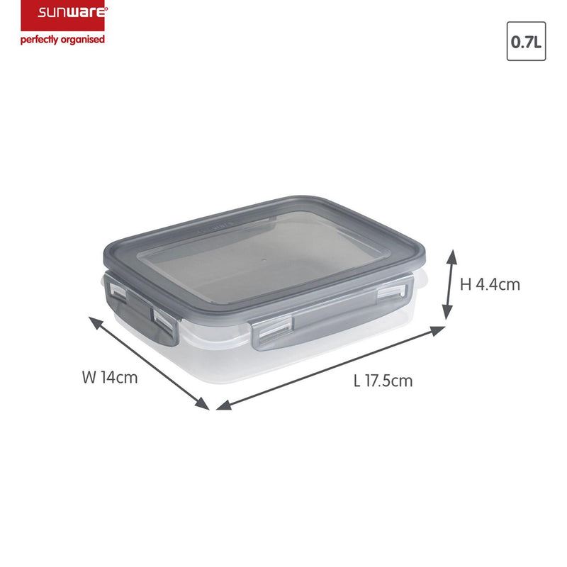 Afbeelding laden in galerijviewer, Sunware club cuisine diepvriesdozenset met clips set van 3 0,7l transparant grijs
