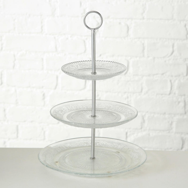 Afbeelding laden in galerijviewer, Boltze home etagere relief h35cm glas
