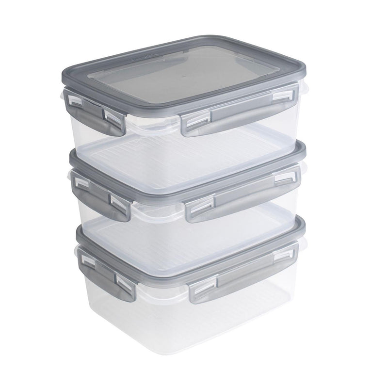 Afbeelding laden in galerijviewer, Sunware club cuisine diepvriesdozenset met clips set van 3 1,2l transparant grijs
