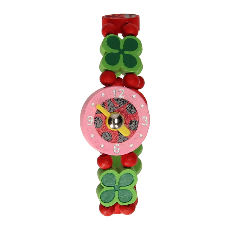 Afbeelding laden in galerijviewer, Horloge hout lieveheersbeestje
