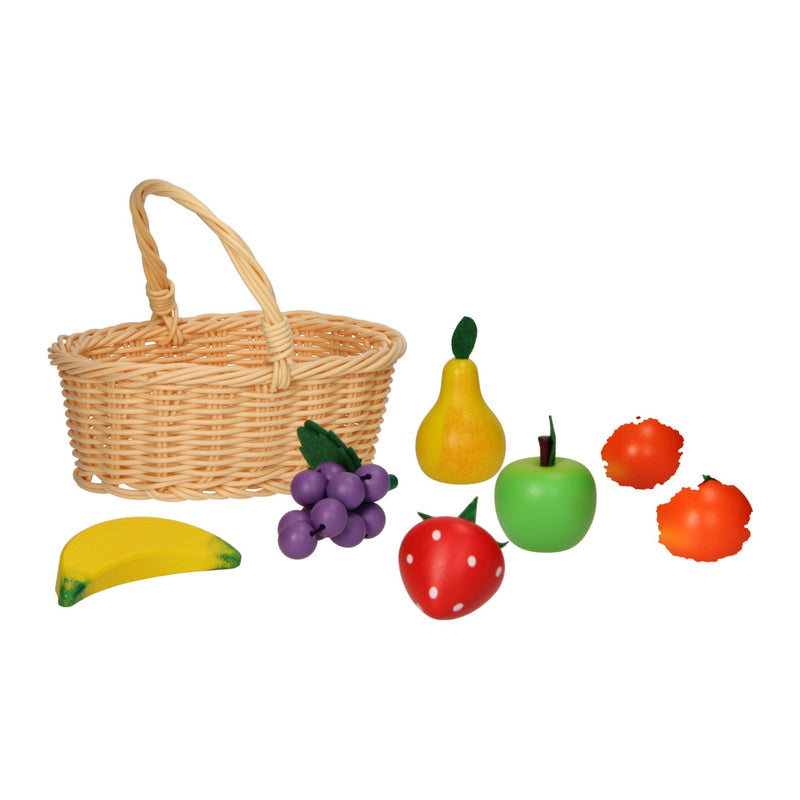 Afbeelding laden in galerijviewer, Pic houten fruit in knickmand, 7dlg.

