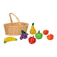 Pic houten fruit in knickmand, 7dlg.