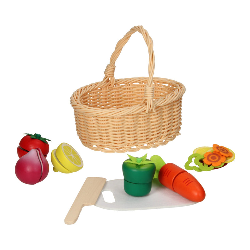Afbeelding laden in galerijviewer, Snij-Fruit Hout in Picknickmandje

