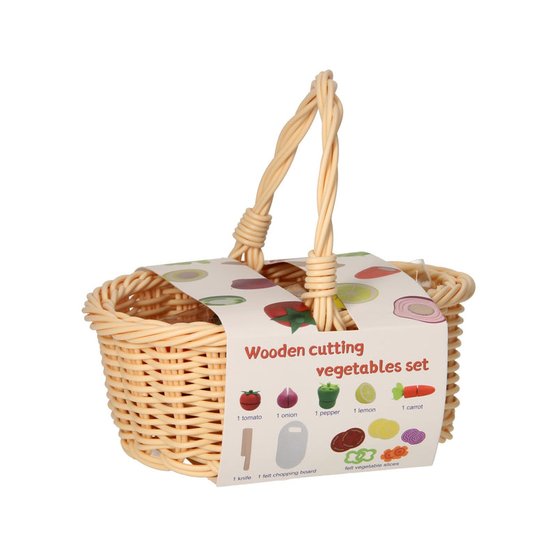 Afbeelding laden in galerijviewer, Snij-Fruit Hout in Picknickmandje
