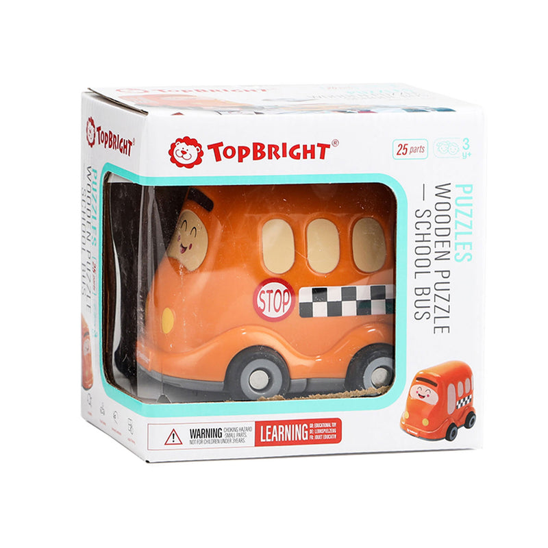 Afbeelding laden in galerijviewer, Topbright Houten Legpuzzel School met Schoolbus, 24st.
