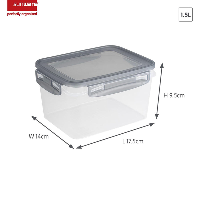 Afbeelding laden in galerijviewer, Sunware club cuisine diepvriesdozenset met clips set van 3 1,5l transparant grijs
