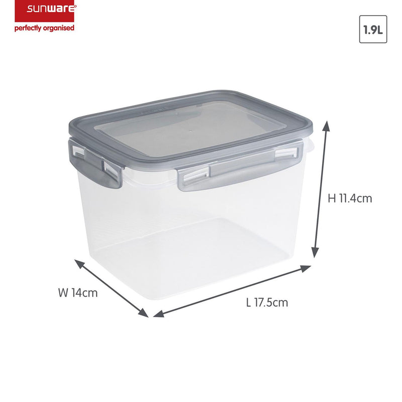 Afbeelding laden in galerijviewer, Sunware club cuisine diepvriesdozenset met clips set van 2 1,9l transparant grijs
