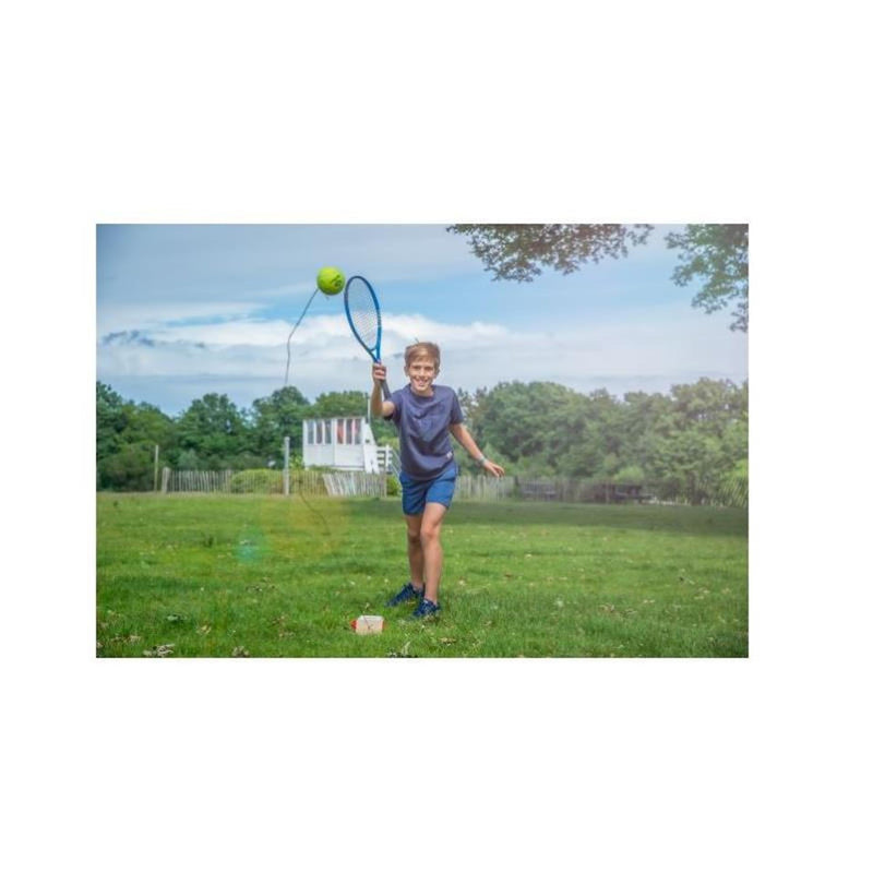 Afbeelding laden in galerijviewer, Engelhart racketball set – tennisracket 21” blauw met tennistrainer en bal – inclusief hoes – rebound trainingsset voor beginners en oefening –
