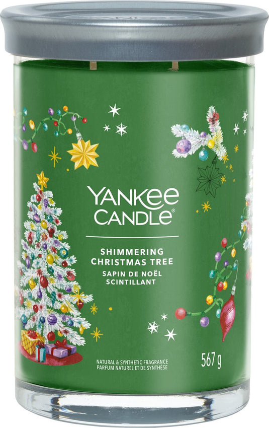 Yankee candle - shimmering christmas tree large tumbler geurkaars - 100 branduren - twee lonten