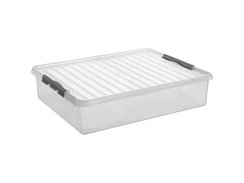 Afbeelding laden in galerijviewer, Sunware q-line bedbox 60 liter transparant 80x50x18 cm zonder wielen
