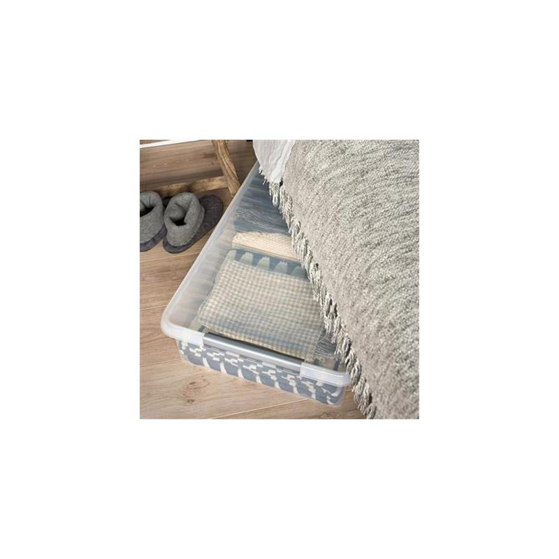 Afbeelding laden in galerijviewer, Sunware q-line bedbox 60 liter transparant 80x50x18 cm zonder wielen
