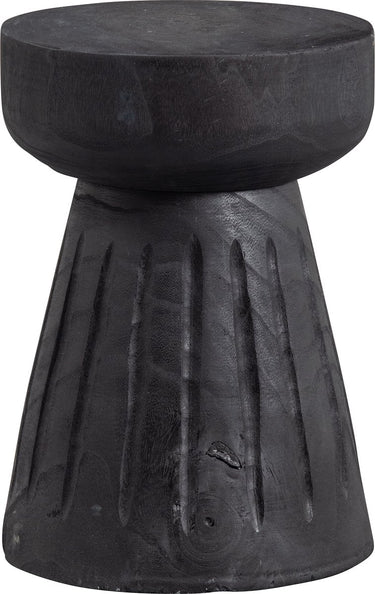 Woood borre kruk - hout - zwart - 40x28x28