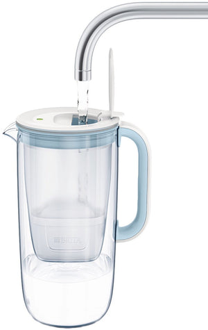 Brita - glass jug waterfilterkan - 2,5l - blauw - glazen waterkan - incl. 1 maxtra pro pure performance filterpatroon