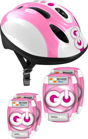 Stamp helmet + elbow knee pads girl, skids control s