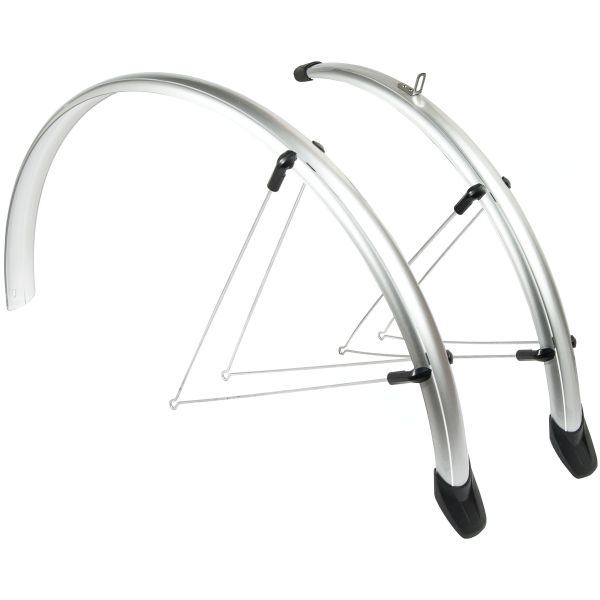 Afbeelding laden in galerijviewer, spatbordenset Rapido 28 inch 46 mm kunststof zilver
