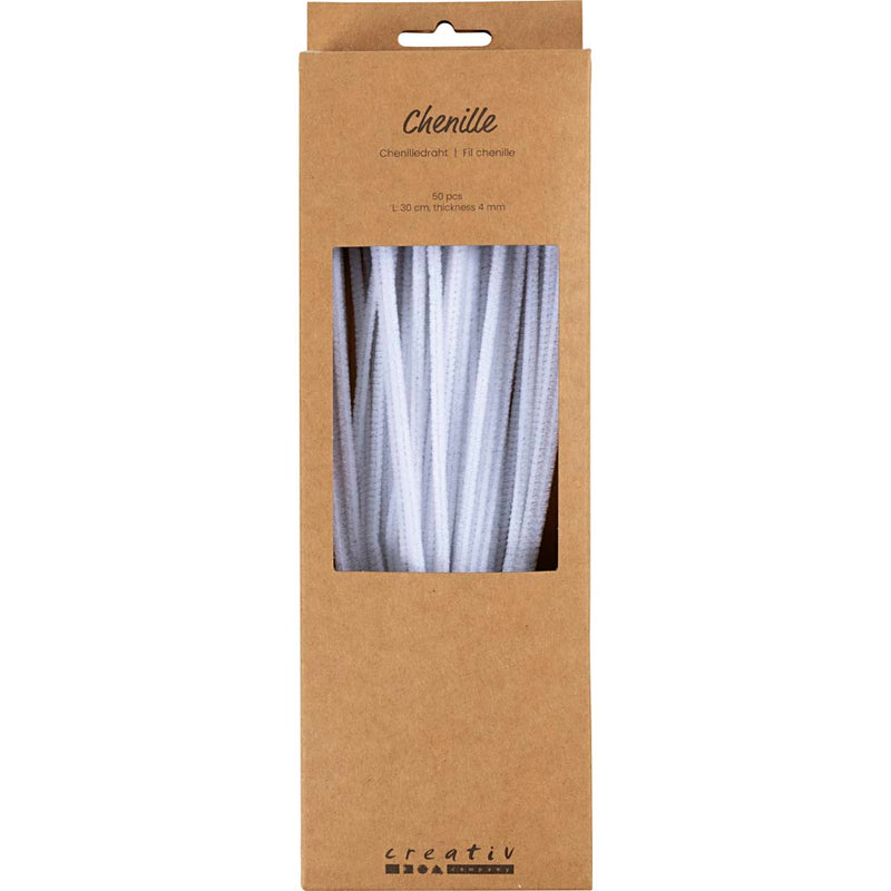 Afbeelding laden in galerijviewer, Https: www.cchobby.nl chenille-l-30-cm-dikte-4-mm-wit-50-stuk-1-doos
