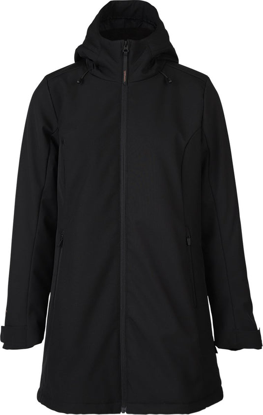 Brunotti melle dames long softshell jas - zwart - xl