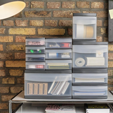 Rotho systemix design ladekast 39.5x17x20.3 cm antraciet